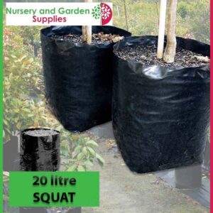 20 litre Squat Poly Planter Bags at Nursery and Garden Supplies NZ - for more info go to nurseryandgardensupplies.co.nz