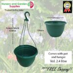 200mm Hanging Basket Green saucerless at Nursery and Garden Supplies NZ - for more info go to nurseryandgardensupplies.co.nz