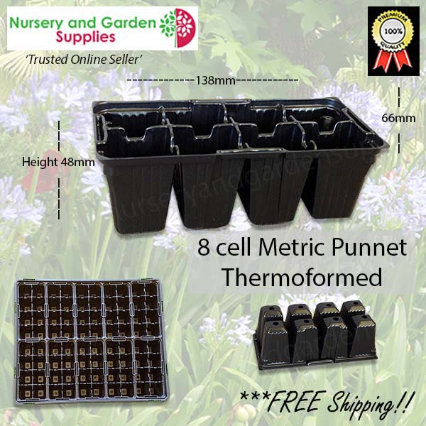 8 cell Thermoformed Seedling Punnet Metric at Nursery and Garden Supplies NZ - for more info go to nurseryandgardensupplies.co.nz