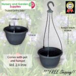 200mm Hanging Basket Black saucerless at Nursery and Garden Supplies NZ - for more info go to nurseryandgardensupplies.co.nz