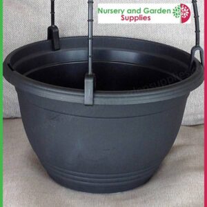200mm Hanging Basket Black Saucerless - for more info go to nurseryandgardensupplies.co.nz
