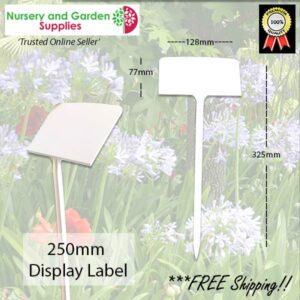 250mm White Display Plant Label - for more go to nurseryandgardensupplies.co.nz