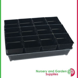 100mm Square Squat Punnet-Pot Black - for more info go to nurseryandgardensupplies.com.au