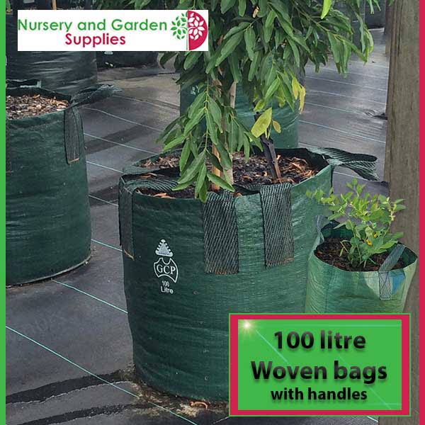 100 litre woven planter bag tree bag at Nursery and Garden Supplies NZ - for more info go to nurseryandgardensupplies.co.nz