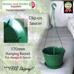 170mm Hanging Basket Pot Green at Nursery and Garden Supplies NZ - for more info go to nurseryandgardensupplies.co.nz