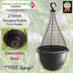 270mm Hanging Baskets Saucerless Black