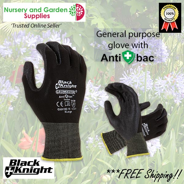 Weeding Potting Black Hi Grip Gardening Glove Anti-Bac - for more info go to nurseryandgardensupplies.co.nz