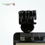 14mm Black Butterfly Flower Clip - spring loaded - Image 4