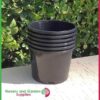 110mm Squat Plant Pot Black