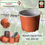 90mm SQUAT Teku Plant Pot T/Cotta