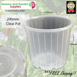 200mm CLEAR Plastic Plant Pot