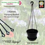 140mm Hanging Basket Black