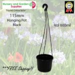 115mm Hanging Pot Black