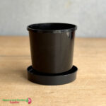 140mm Black Pot and Saucer Nursery COMBO Pack