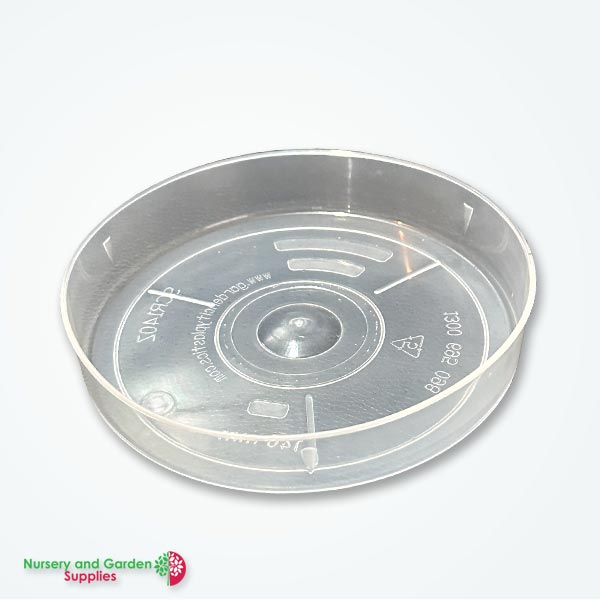 140mm-sauc-CLEAR-3 Saucer to suit 125 & 150mm Pots Clear