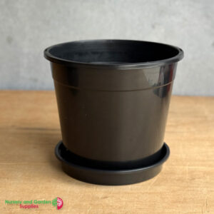 250mm Black Pot with Saucer – Nursery Combo Pack